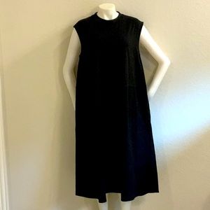 COS Black Cotton Mock A-line MIDI Dress Sz S